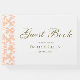 Elegantes Pastel Peach Wedding Guest Book Gästebuch