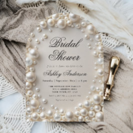 Elegantes Pastel Pearls Brautparty Einladung