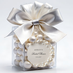 Elegantes Pastel Pearls Brautparty Runder Aufkleber