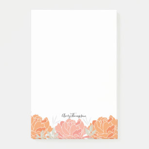 Elegantes Pastel Peonies Blumenmuster Post-it Klebezettel