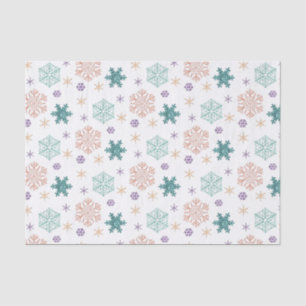 Elegantes Pastel Snowflake Muster Seidenpapier
