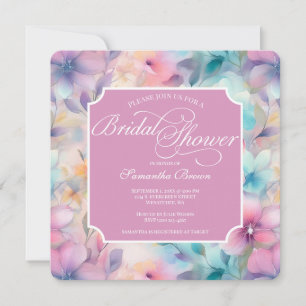 Elegantes Pastel Watercolor Florals Brautparty Einladung