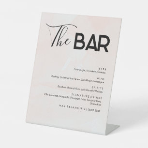 Elegantes Pastel Wedding Drinks Bar Menu Sockelschild