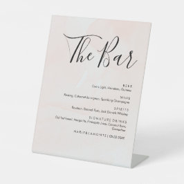 Elegantes Pastel Wedding Drinks Bar Menu Sockelschild