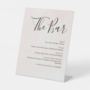 Elegantes Pastel Wedding Drinks Bar Menu Sockelschild