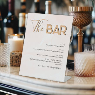 Elegantes Pastel Wedding Drinks Bar Menu Sockelschild