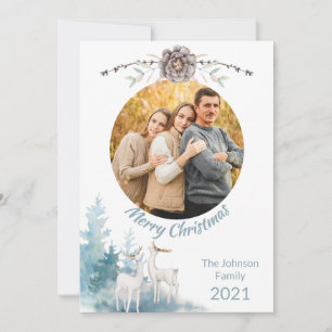 Elegantes Pastel Winter Scene Weihnachtsfamilien-F