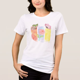 Elegantes Pastell Schmetterling & Rose T-Shirt Tri-Blend Shirt