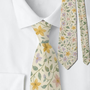 Elegantes Pastell-Stern-Blumenmuster Krawatte