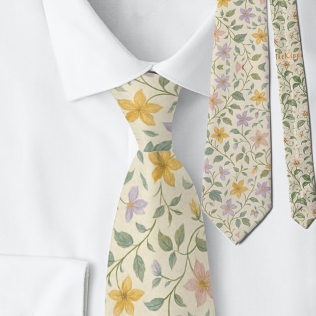 Elegantes Pastell-Stern-Blumenmuster Krawatte (Von Creator hochgeladen)
