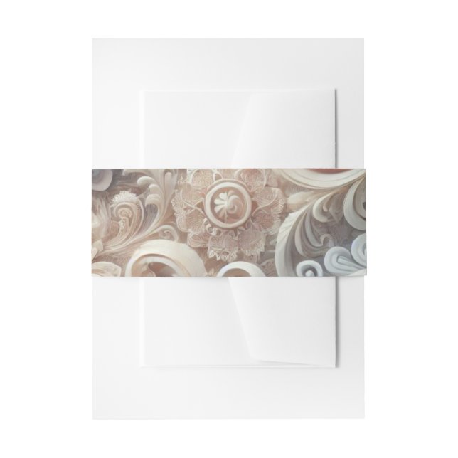 Elegantes, pastellfarbenes Spitzenmuster Einladungsbanderole (Vorderseite Beispiel)