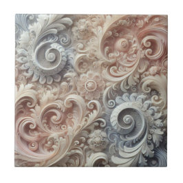 Elegantes, pastellfarbenes Spitzenmuster Fliese