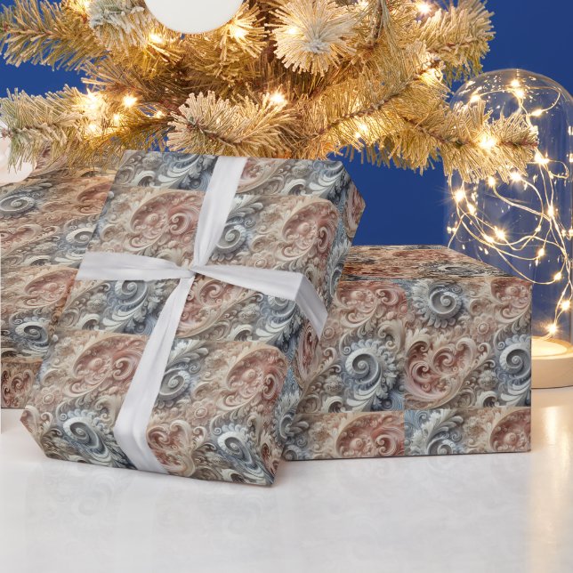 Elegantes, pastellfarbenes Spitzenmuster Geschenkpapier (Feiertage)