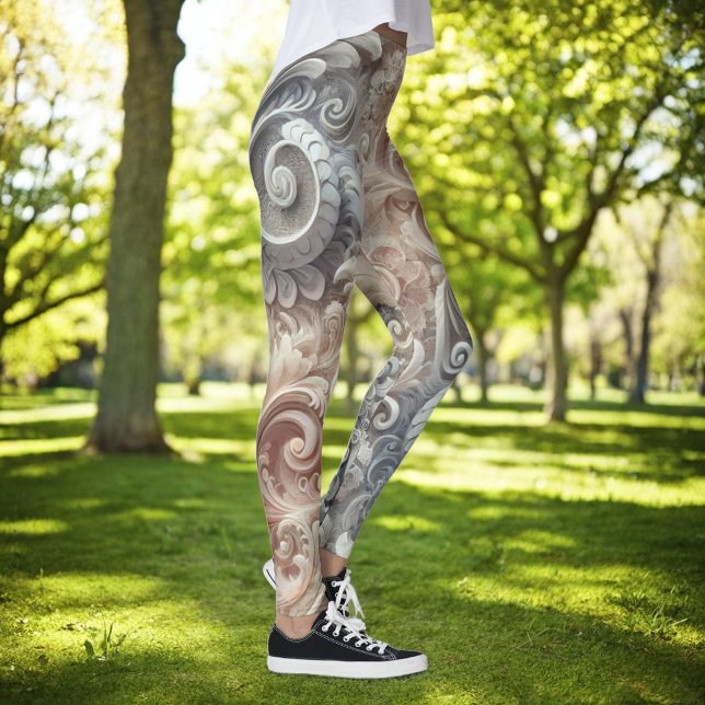 Elegantes, pastellfarbenes Spitzenmuster Leggings (Von Creator hochgeladen)