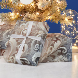 Elegantes, pastellfarbenes Spitzenmuster mit Farbv Geschenkpapier