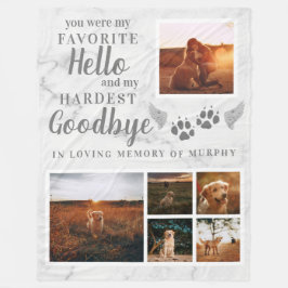 Elegantes Paw Prints Personalisiertes Memorial-Fot Fleecedecke