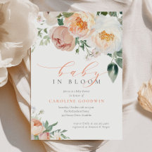 Elegantes Peach Baby in Bloom Girl Babydusche