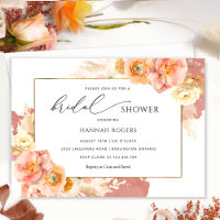 Elegantes Peach, Blush and Rost Orange Brautparty