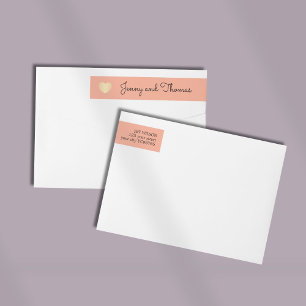Elegantes Peach Imitats Goldenes Herz