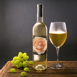 Elegantes Peach Rose Personalisiertes Brautparty Weinetikett