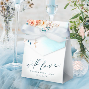 Elegantes Peach und Aquamarine Wasserfarbe Floral Geschenkschachtel