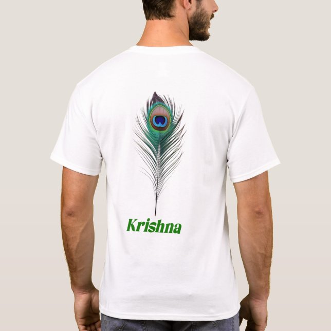 Elegantes Peacock Feather T - Shirt Design (Rückseite)
