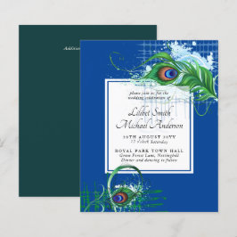 Elegantes PEACOCK FEATHER Wedding Einladungs-BUDGE