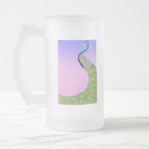 Elegantes Peacock Theme-Brautparty Mattglas Bierglas