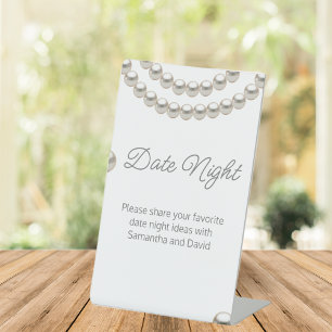 Elegantes Pearl Brautparty Date night Jar Sockelschild