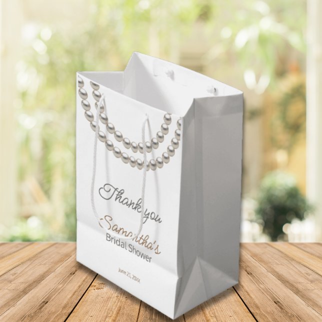 Elegantes Pearl-Halskette-Brautparty Mittlere Geschenktüte (Von Creator hochgeladen)