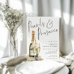 Elegantes Pearls Prosecco Glasses Brautparty Einladung<br><div class="desc">Elegantes Perlen Prosecco Brillen Brautparty. Verfügbar in digitaler Form und gedruckt. Der Haupt-Header befindet sich in einem eleganten Set-Skript. Die Erholung des Textes können Sie leicht personalisieren.</div>