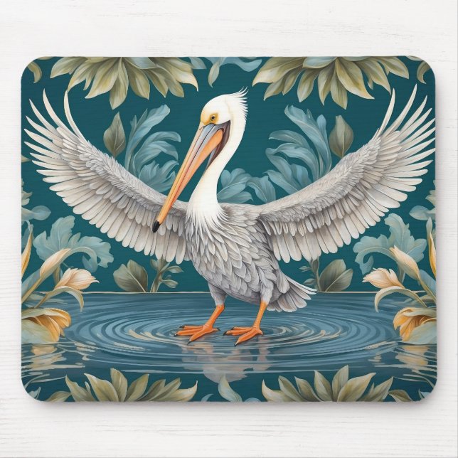 Elegantes Pelican Bird Tropical Paradise Mousepad (Vorne)