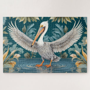 Elegantes Pelican Bird Tropical Paradise Puzzle