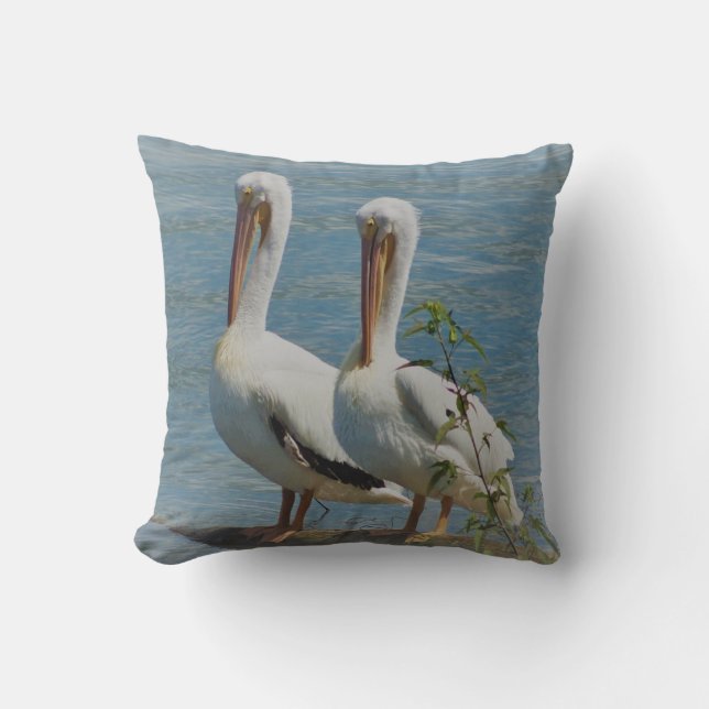 Elegantes Pelicans-Kissen Kissen (Vorderseite)