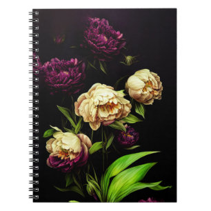 Elegantes Peonies & Rose SpiralNotebook Notizblock