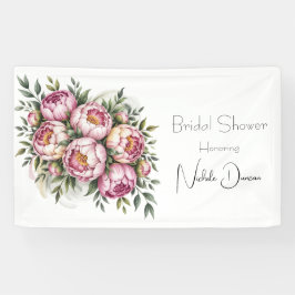 Elegantes Peony Floral Brautparty Banner