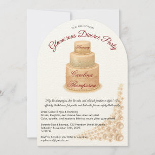 Elegantes Perl & Glitzer Scheidung Party Glamour Einladung