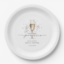 Elegantes Perlen & Prosecco Brautparty Pappteller