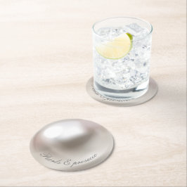 Elegantes Perlen und Brautparty der Staatsanwaltsc Runder Pappuntersetzer