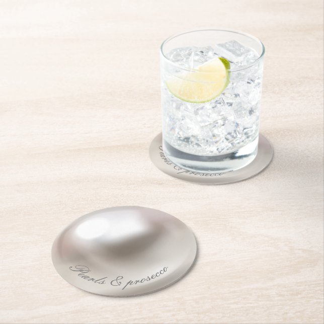 Elegantes Perlen und Brautparty der Staatsanwaltsc Runder Pappuntersetzer (Vor Ort)