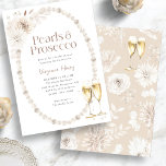 Elegantes Perlen und Prosecco-Brautparty Einladung<br><div class="desc">Lassen Sie sich von unseren eleganten Perlen und der einladenden Prosecco Bridal-Dusche verzaubern. Die Sammlung besticht durch delikate Wasserfarben, schicke Creme und helle Blumen, geschmückt mit hübschen Perlen und vergoldeten Champagnergläsern. Diese Kollektion ist perfekt für einen Brunch mit Champagner und Set den Ton für eine unvergessliche Ansammlung voller Lachen und...</div>