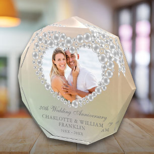 Elegantes Perlenherz zum 30. Hochzeitstag  Fotoblock