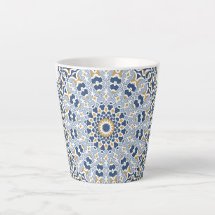 Elegantes persisches Blau Arabesken Orientmuster Milchtasse