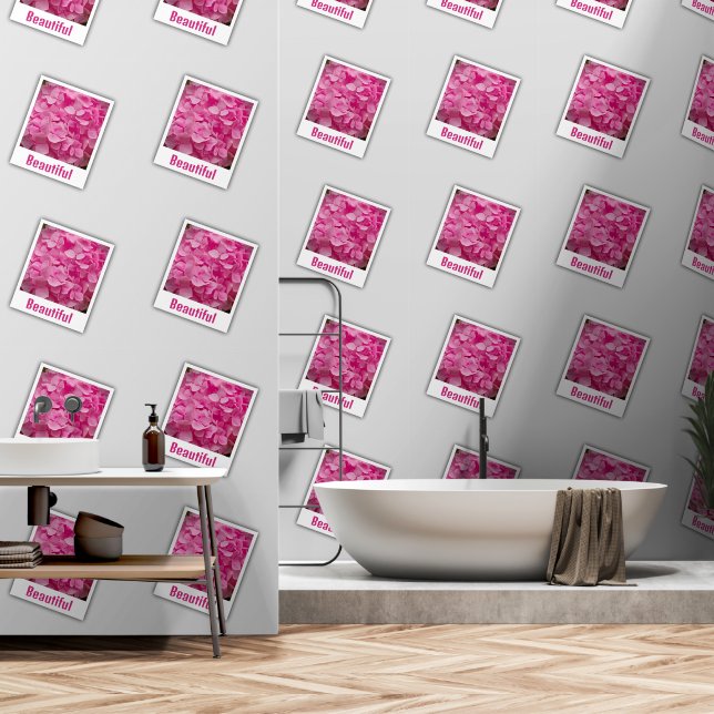 Elegantes Personalisiert-Pink-Hydrangea-Blume-Must Tapete (Badezimmer)