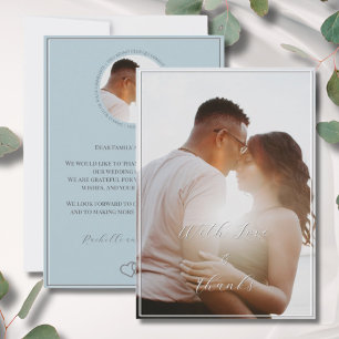 Elegantes Personalisiertes 1-Foto-Script Dankeskarte
