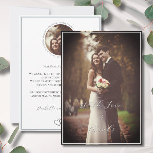 Elegantes Personalisiertes 1-Foto-Script Dankeskarte
