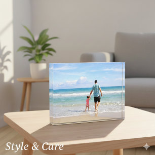 Elegantes personalisiertes Acryl-Fotoplakat Fotoblock