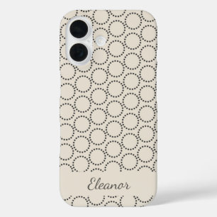 Elegantes, personalisiertes Beige im Mid-Century-M iPhone 16 Hülle