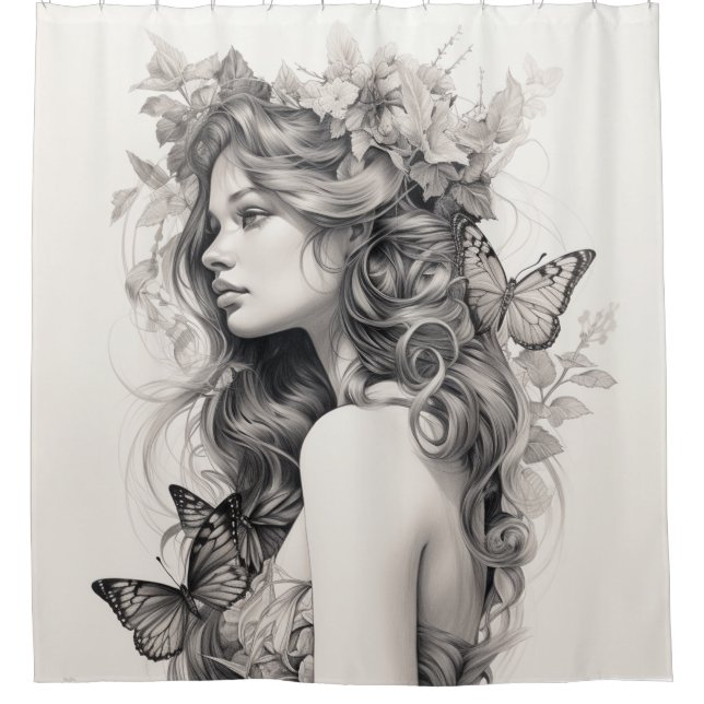 Elegantes Personalisiertes benutzerdefiniertes Fot Duschvorhang (Vorderseite)