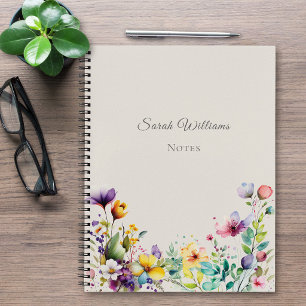 Elegantes personalisiertes Blumen-Notizbuch mit Wa Notizbuch